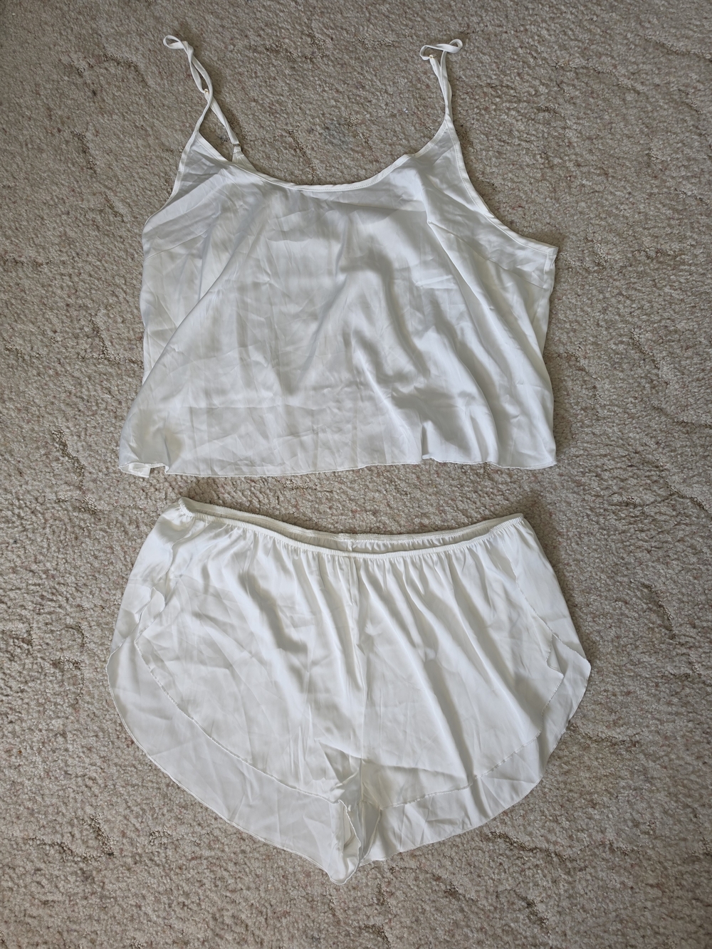 Roma White Satin Cami & Shorts Sleep Set
